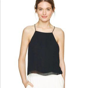 Aritzia Wilfred Rians Silk Camisole - SquareNeck, Halter, Cropped, Black, Medium